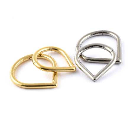 Titanium hinged wishbone ring