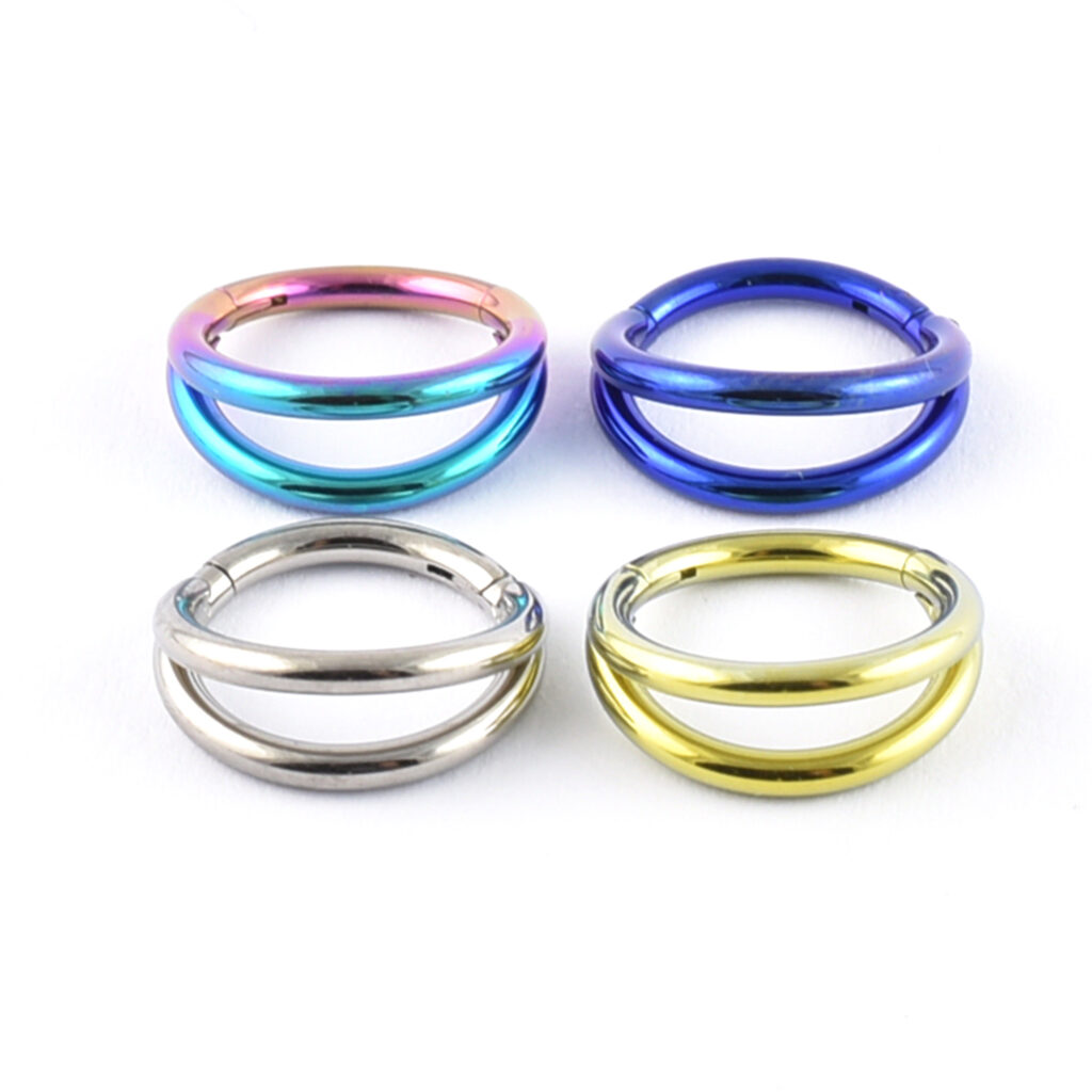 Titanium double band segment ring