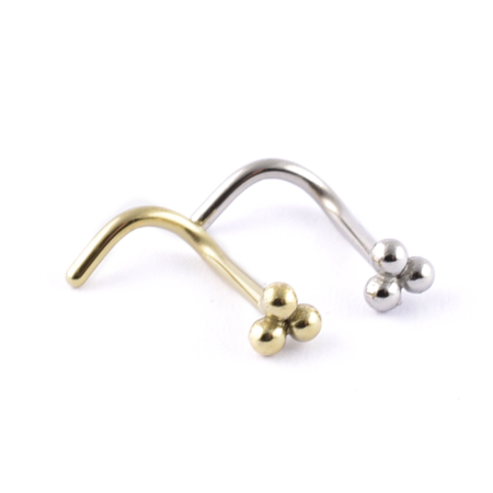 Surgical Steel nose studs with small trinity balls