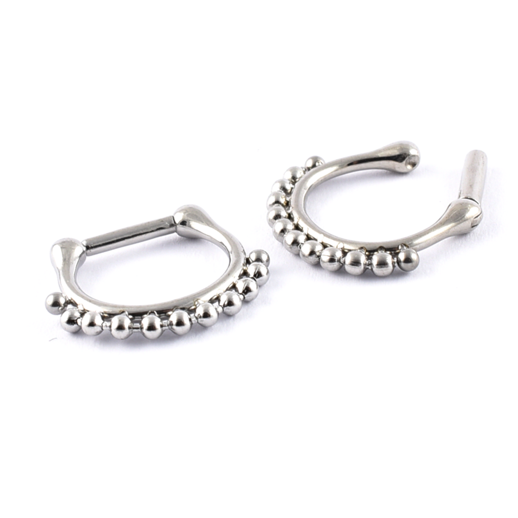 Surgical Steel multi ball Septum ring 1.6 x 8mm