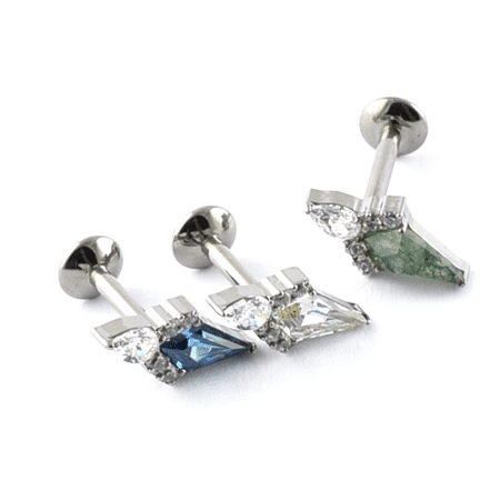 Titanium Labret Multi Gems