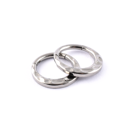 Titanium Front Facing Hammered Segment Ring