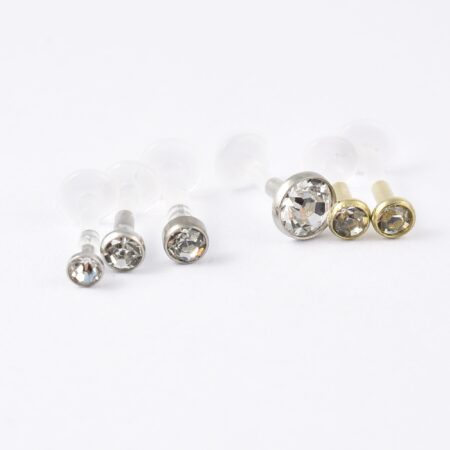 Bioplast Flexible Labret with crystal gem/disk
