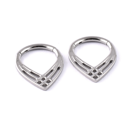 Titanium Hinged Square-Cut Wishbone Ring