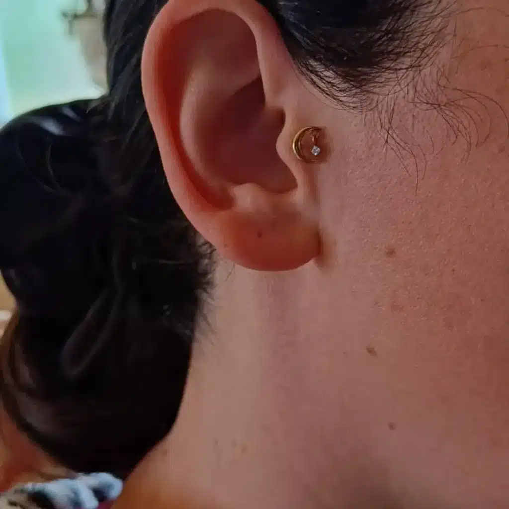 Titanium Labret Crescent Moon/Hanging Gem
