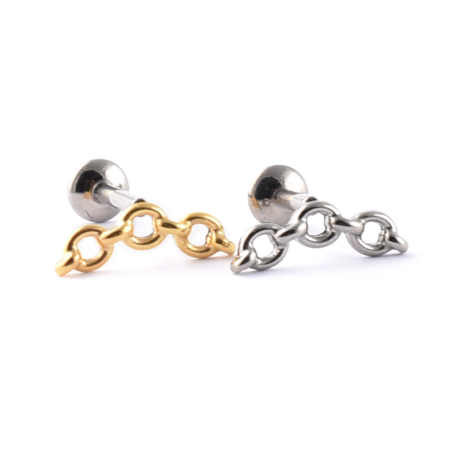 Titanium Labret with Cable Chain