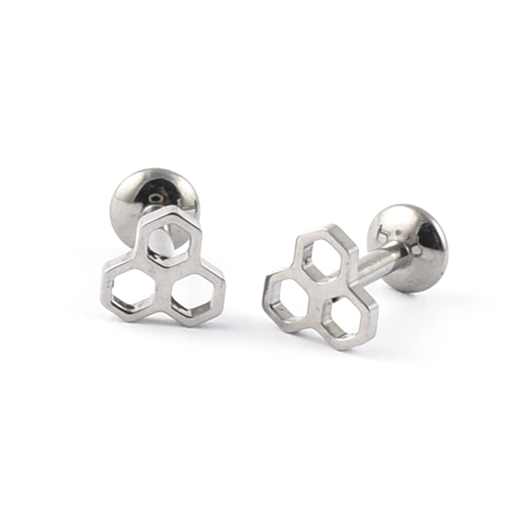 Titanium Labret with Honeycomb top