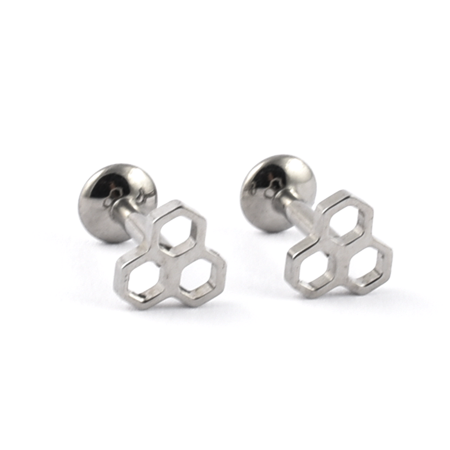 Titanium Labret with Honeycomb top