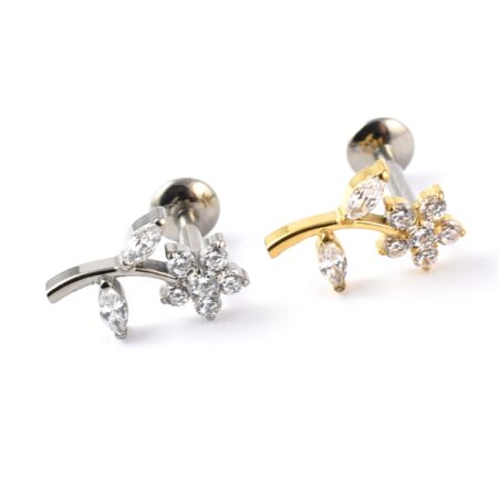Titanium Labret Internal Thread Blossom Flower