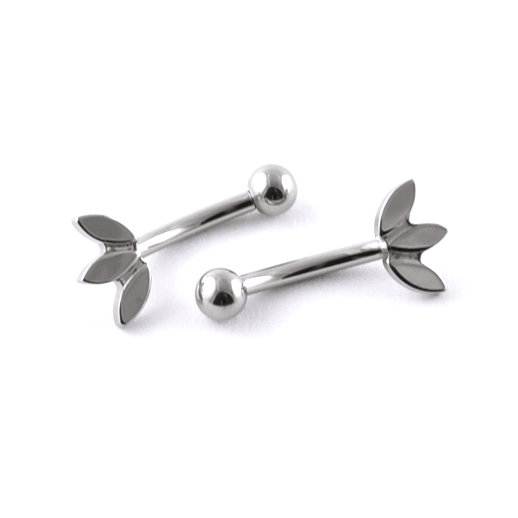 Titanium Curved Lotus Flower Bar