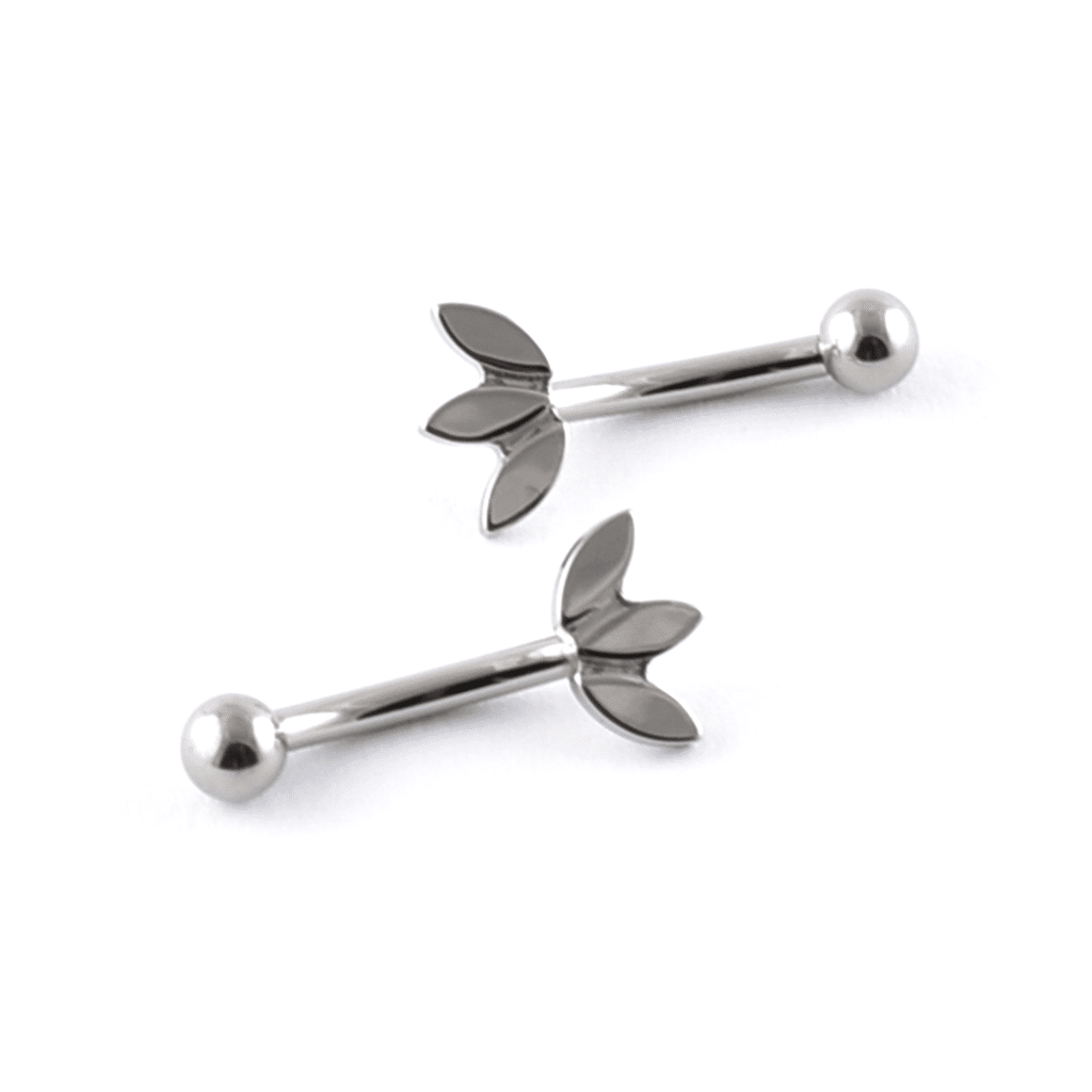 Titanium Curved Lotus Flower Bar