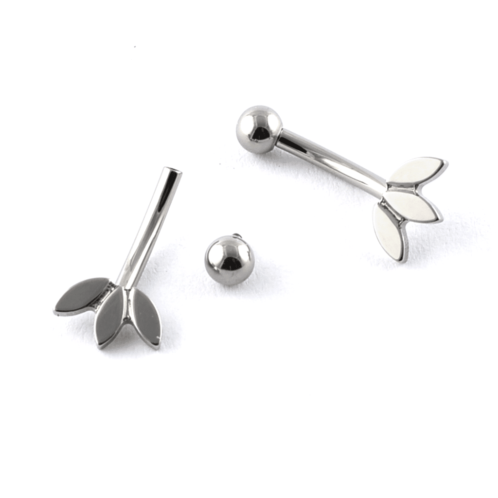 Titanium Curved Lotus Flower Bar