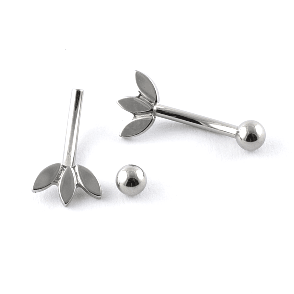 Titanium Curved Lotus Flower Bar