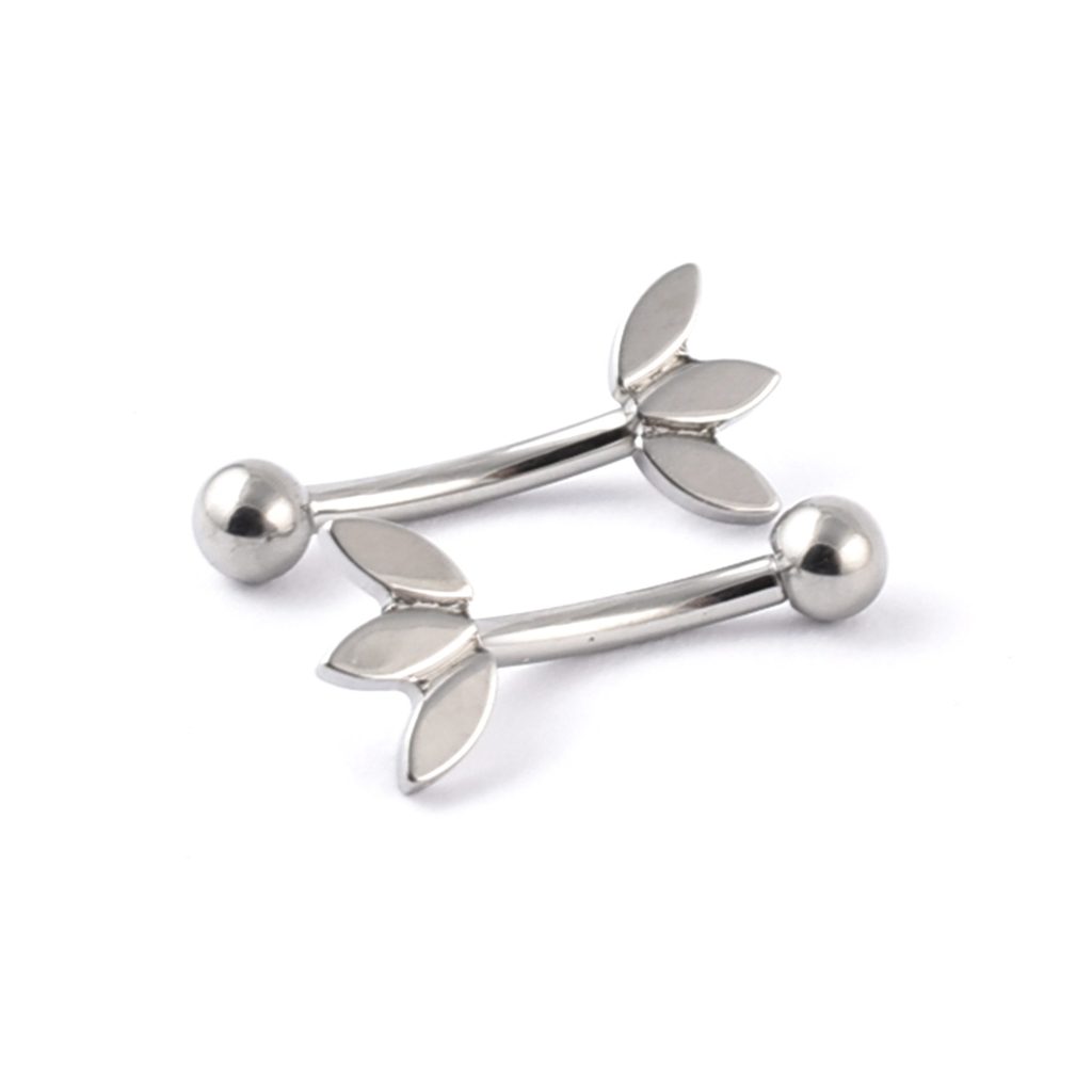Titanium Curved Lotus Flower Bar