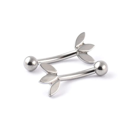 Titanium Curved Lotus Flower Bar