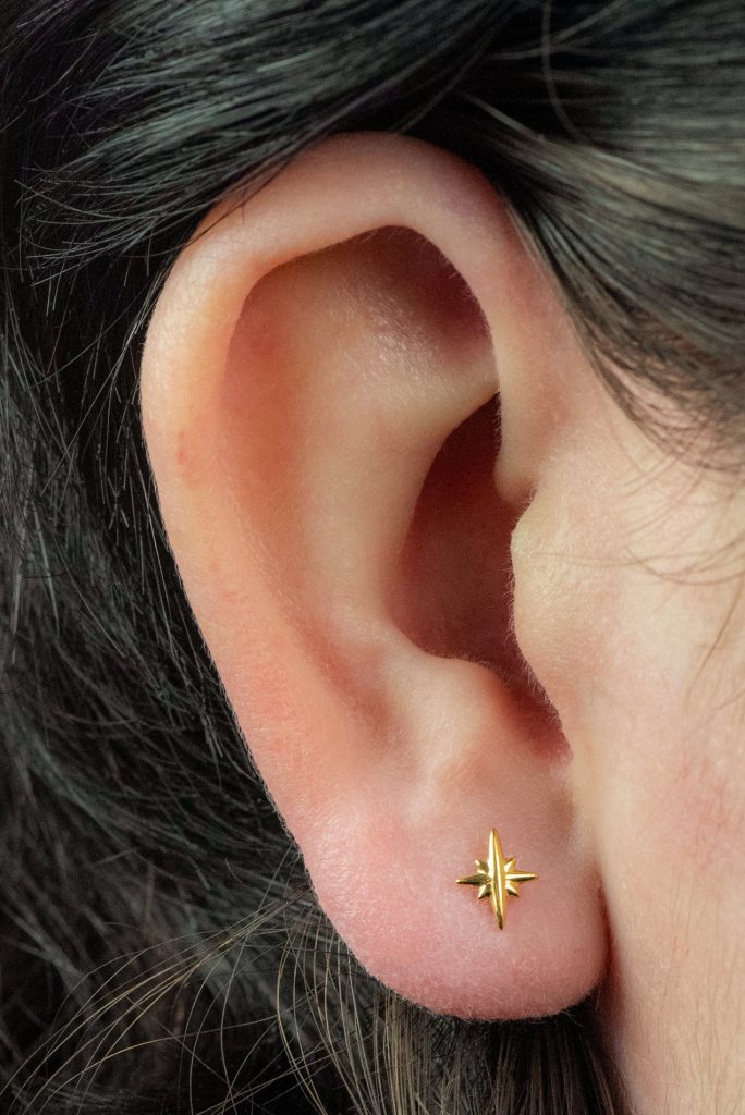 Titanium Labret 8 point Star