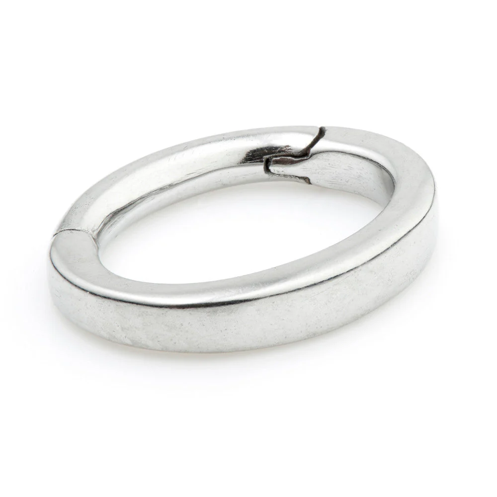 Titanium Hinged Plain Oval Rook Ring
