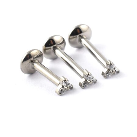 Titanium Labret Trinity with Gems